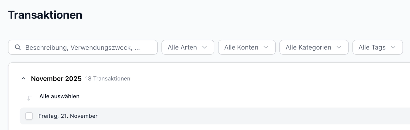 Transaktionen durchsuchen